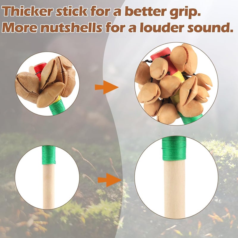 GOGHOST Large African Natural Shaker Cacho Seed Pod Rattle Handmade Percussion Gifts Peruvian Musical Instrument - Nature Sounds for Meditation, ASMR, Sound Therapy, Yoga (Chacha-1 Pack) - Image 3